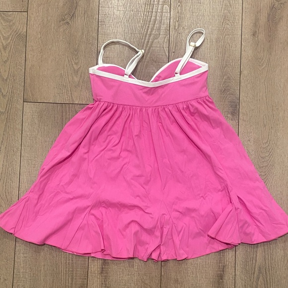 Bubblegum Pink and White Athletic Babydoll Dress- 93 Play Street - Picture 4 of 7